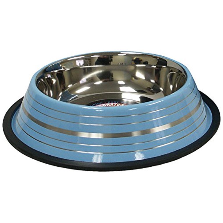 Pet Bowl Striped Stainless Steel 2510F