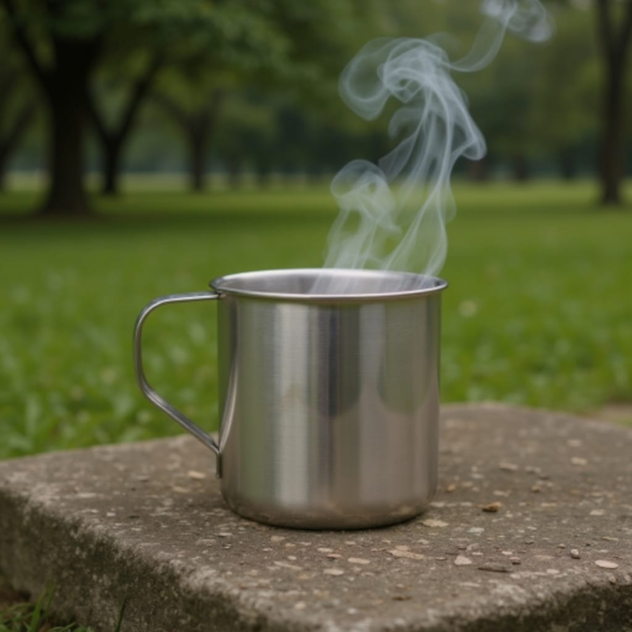 Stainless Steel Mug Deluxe with Handle 12cm