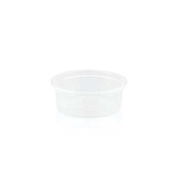 250ml Disposable Sauce Tubs Clear Polyprop with Lid 10pack