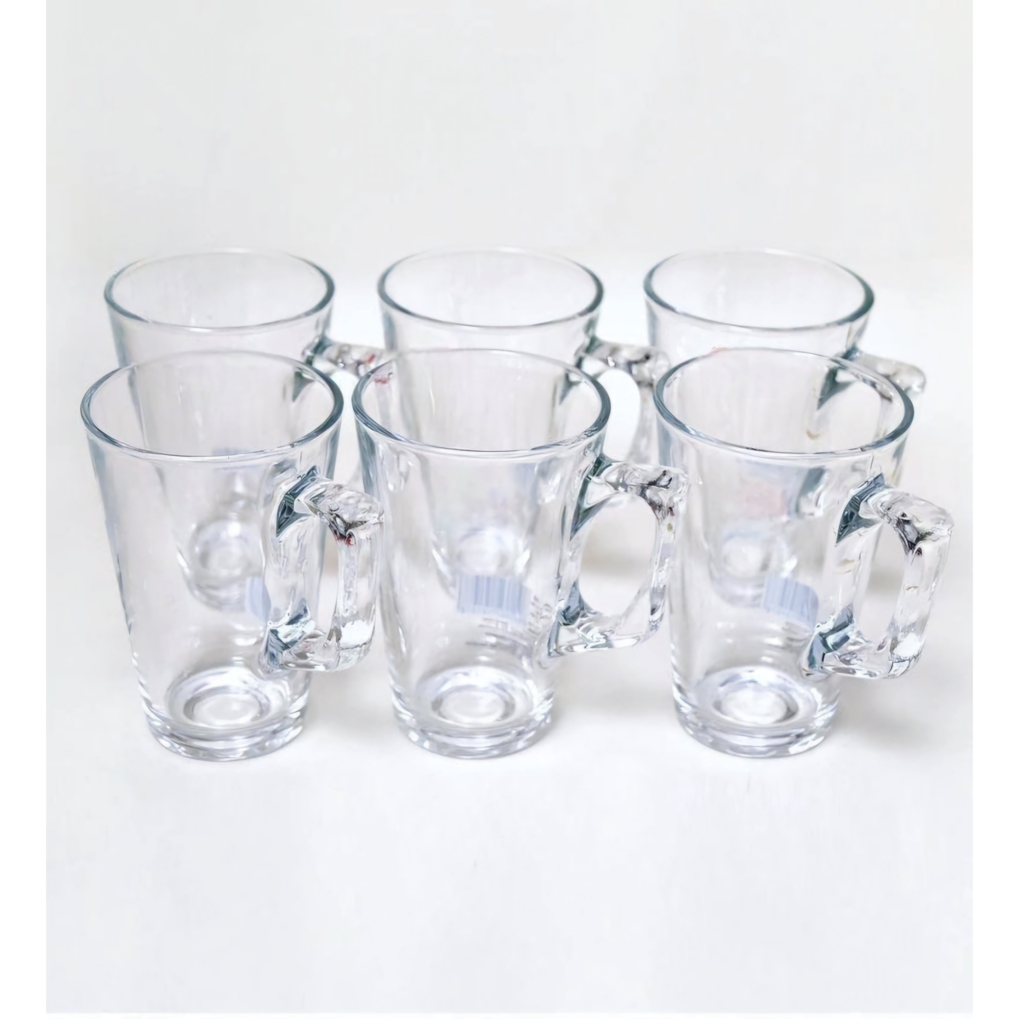 Glass Latte Coffee Mug 220ml V-Shaped 7x11cm 6pack