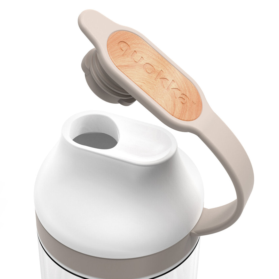 670ml  Quokka Tritan Mineral Ash Drinking Bottle with Magnet Lid -  Cool Grey