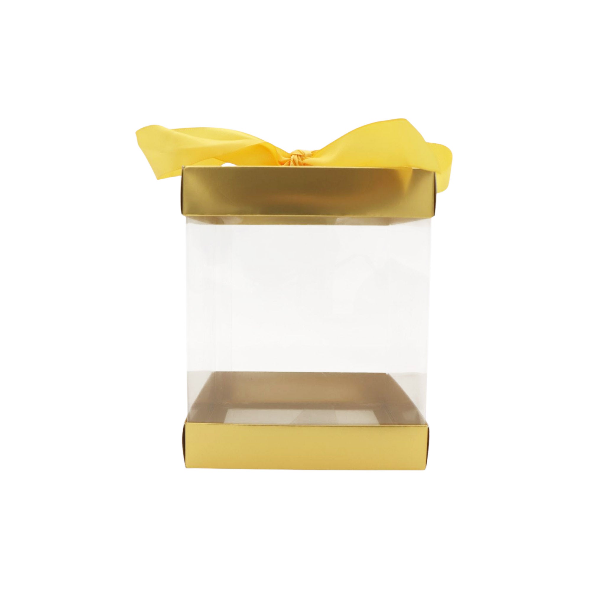 PVC Gift Box Clear with Gold Cardboard Base & Lid