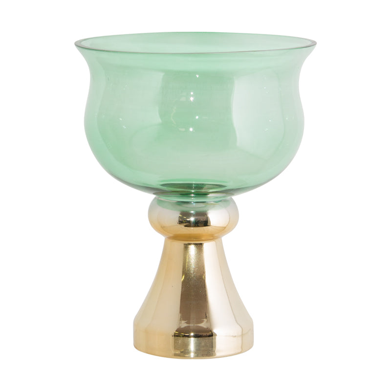 Modern Vase 25cm Mint Green with Gold Base