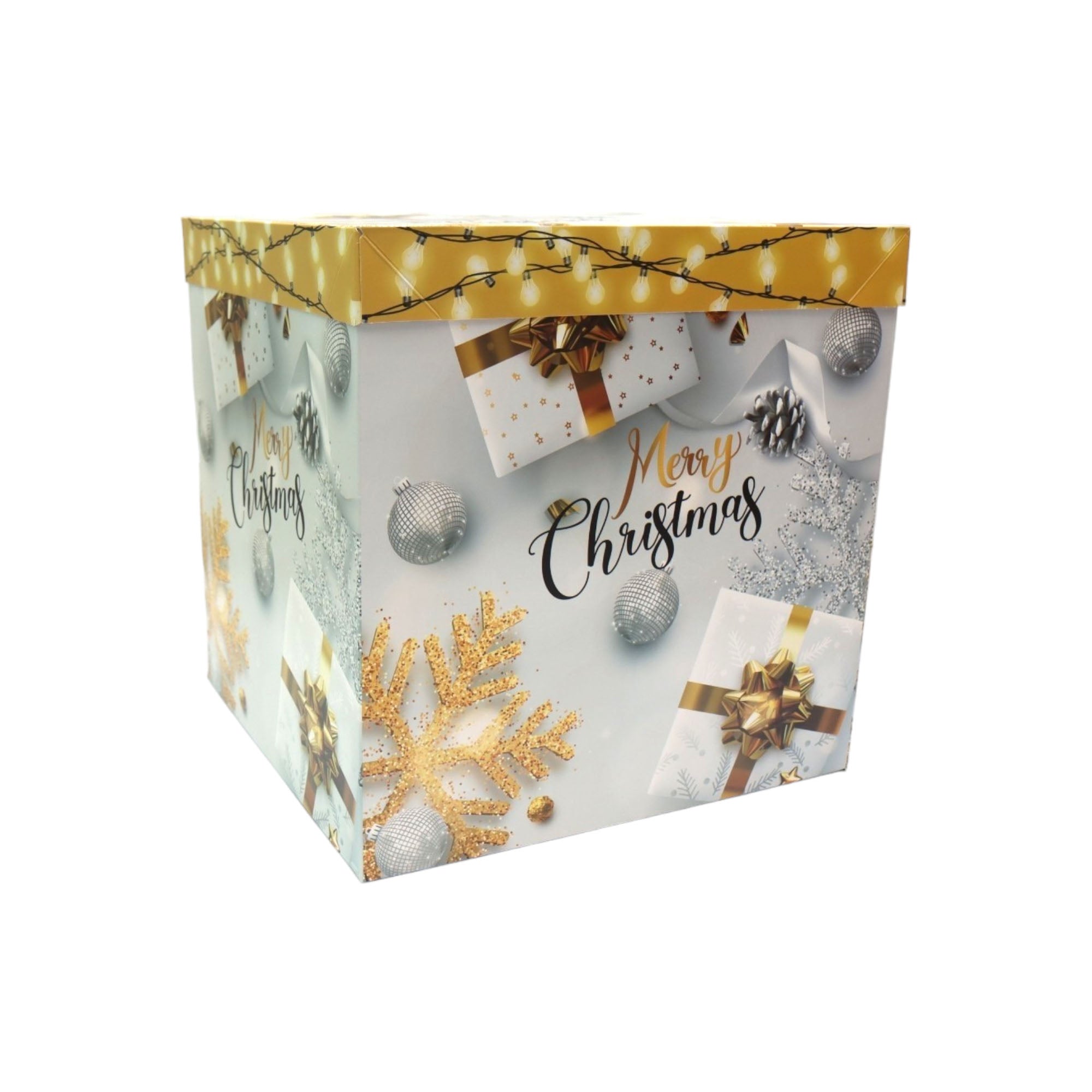 Festive Folding Gift Box Square