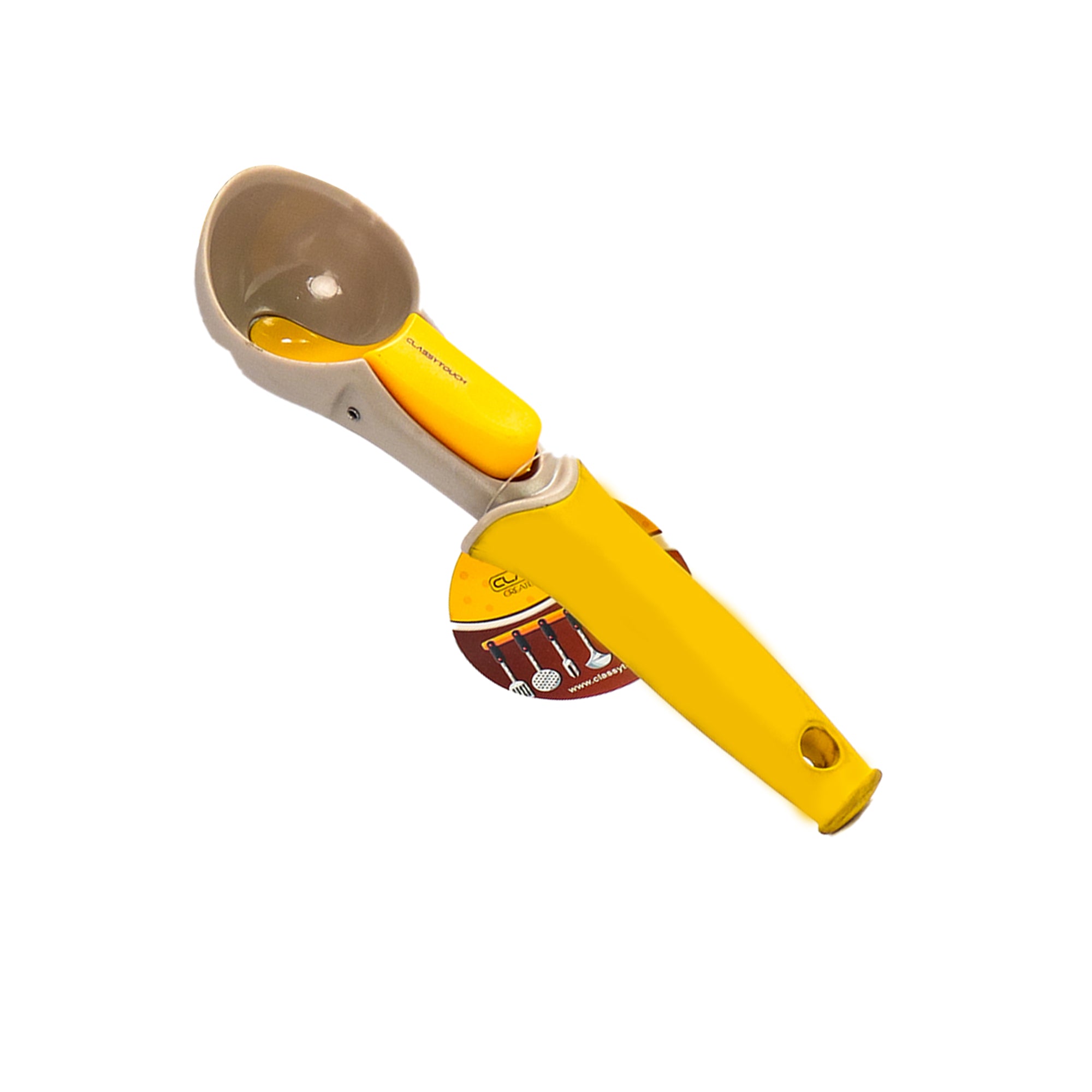 Ice Cream Spoon with Push Botton Yellow 108