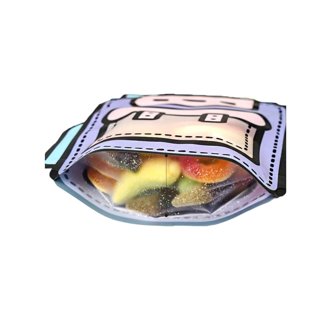 Backpack Zip Lock Goodie Bags Reusable 2D Print with Handle 10pack