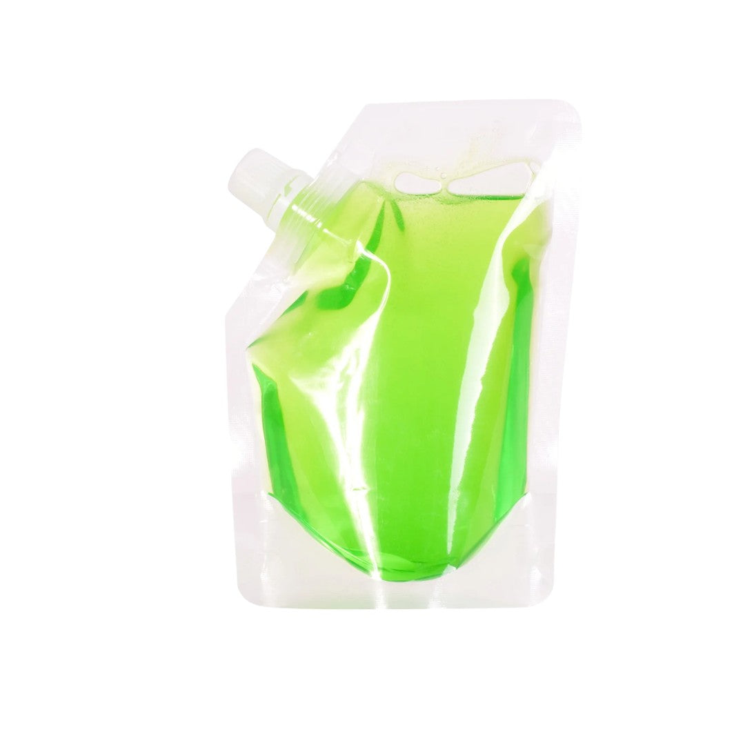 Drinking Pouch Bag Clear with Side Spout 100mic Stand-Up Resealable Beverage Packaging