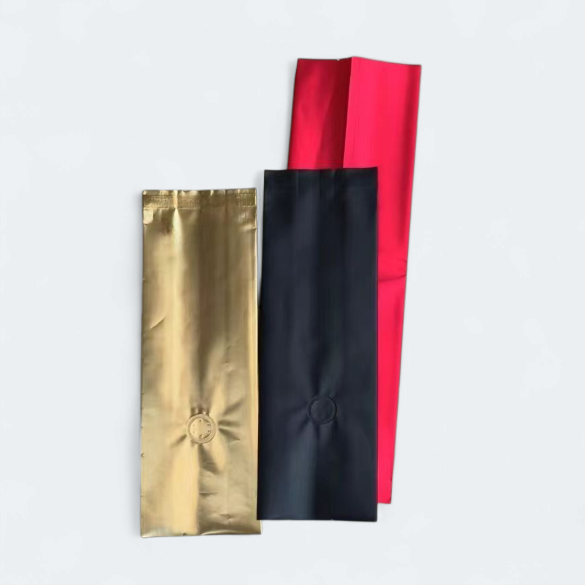 Aluminium Metalized Foil Stand-up Coffee Bag with Valve - Side Gusset & Flat Bottom 10pc