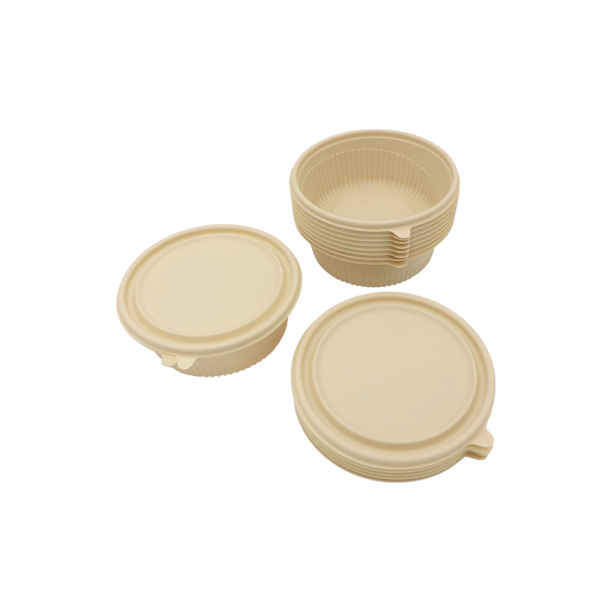 Microwavable Takeaway Food Bowls 17.5cm Biodegradable Eco Friendly 10pack
