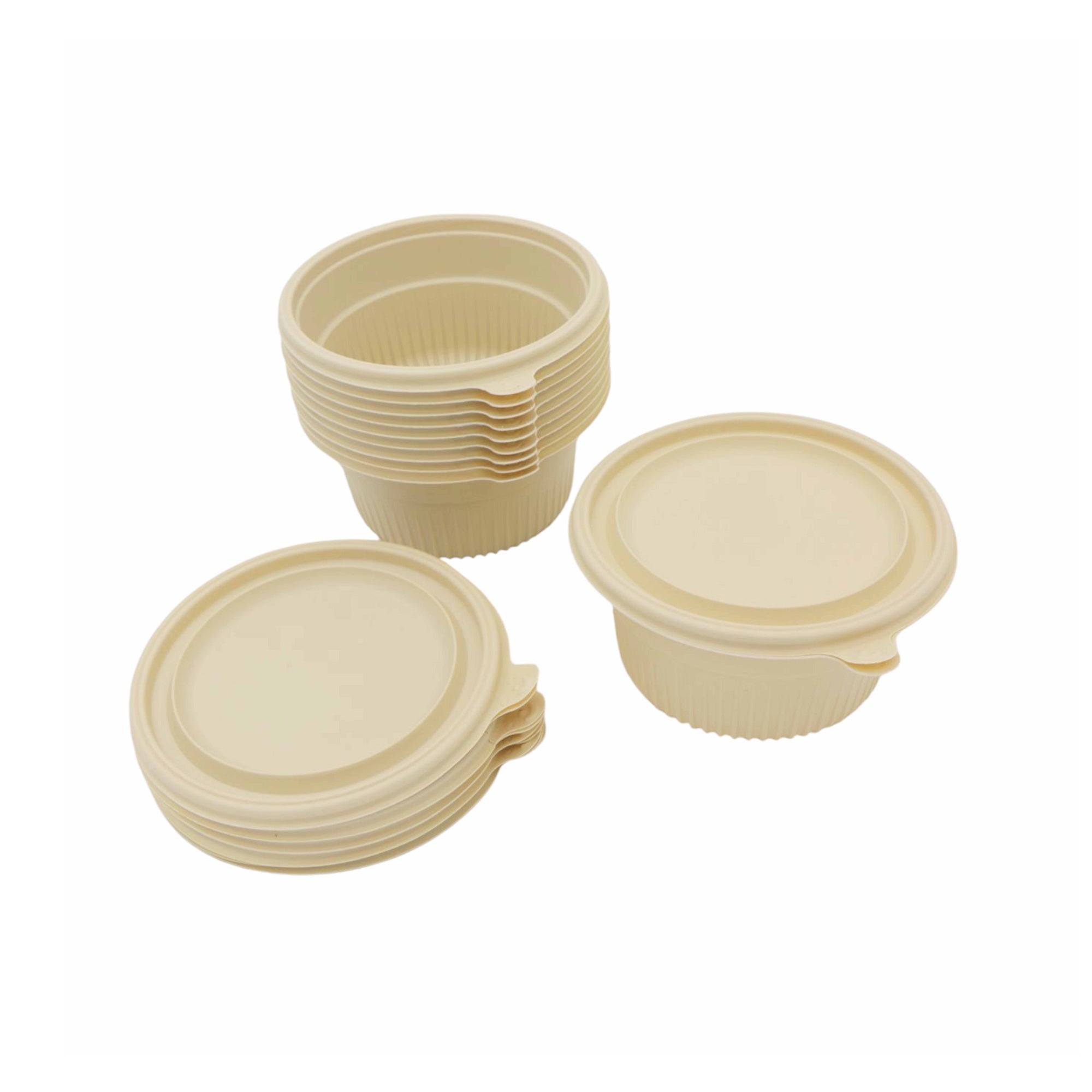 Microwavable Takeaway Food Round Bowl 12cm Biodegradable Eco Friendly 10pack