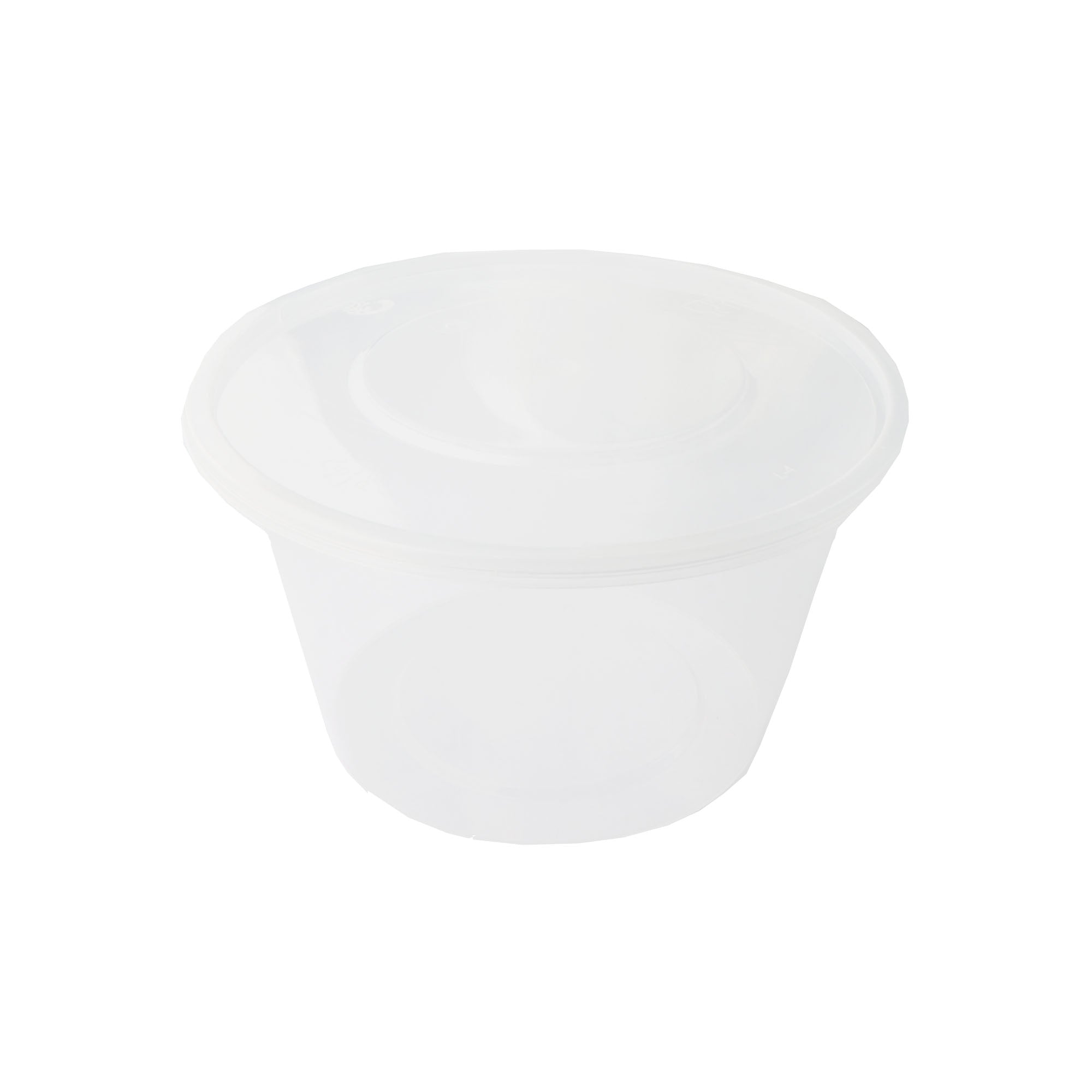 Disposable Takeaway Food Round Storage Container - Clear Plastic Reusable Leakproof with Lid 10pack