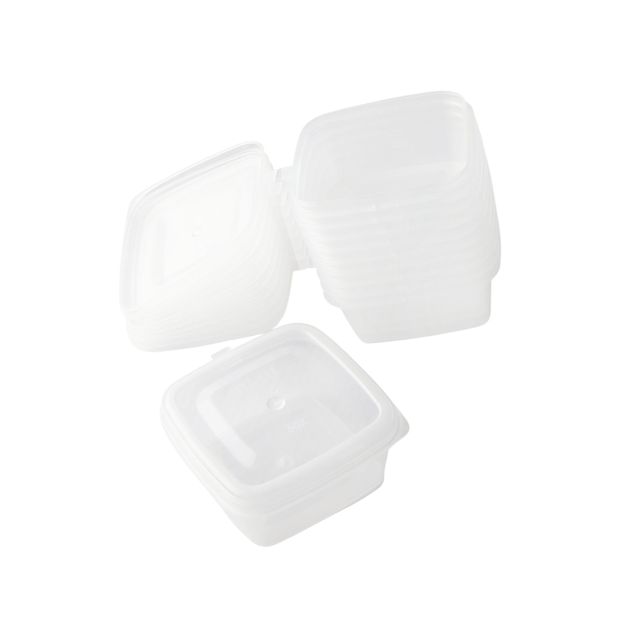 Disposable PP Takeaway Sauce Tubs Square - Plastic Dipping Container with Lid 10pack