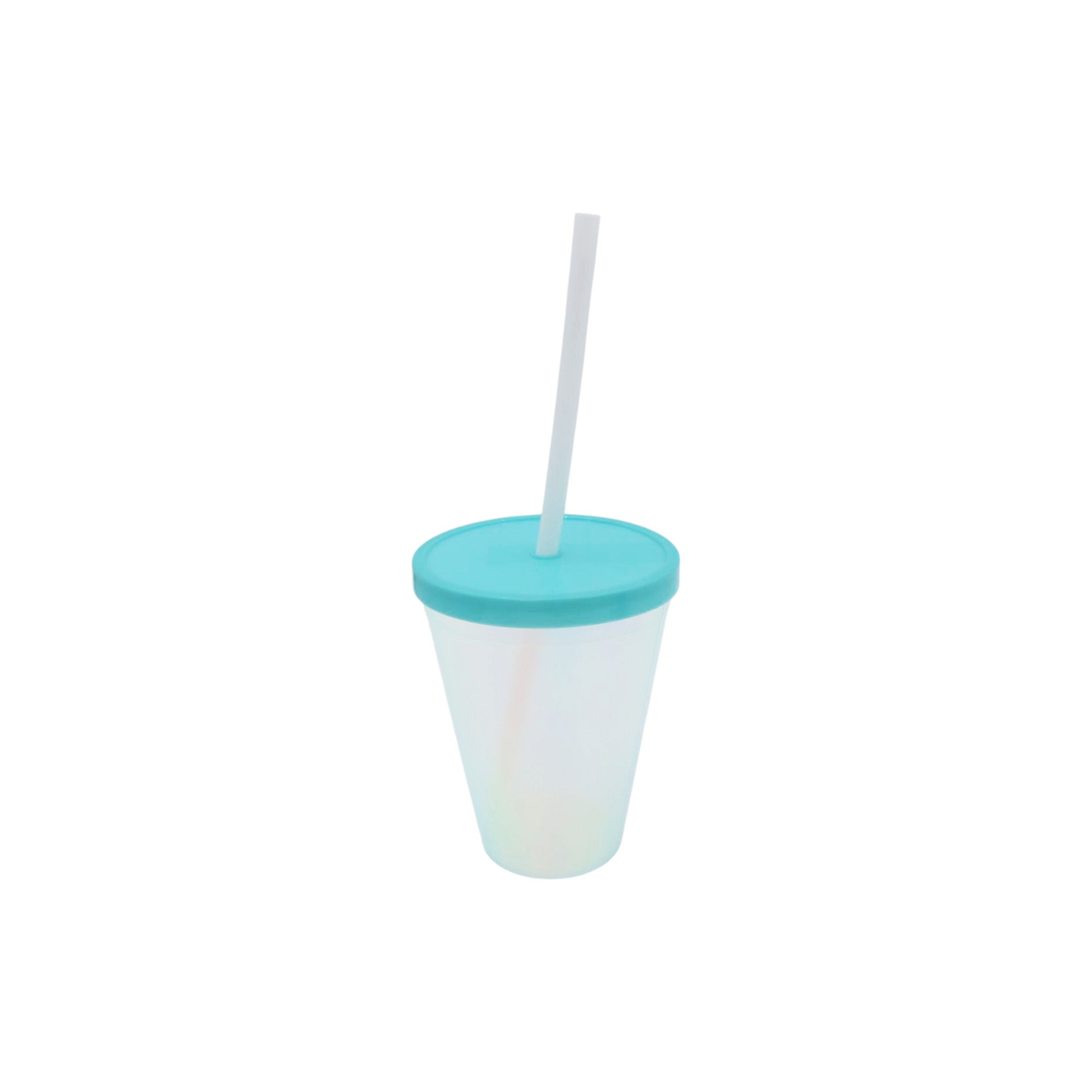 420ml  Hologrpahic Drinking Cup Tumbler with Colour Lid & Straw
