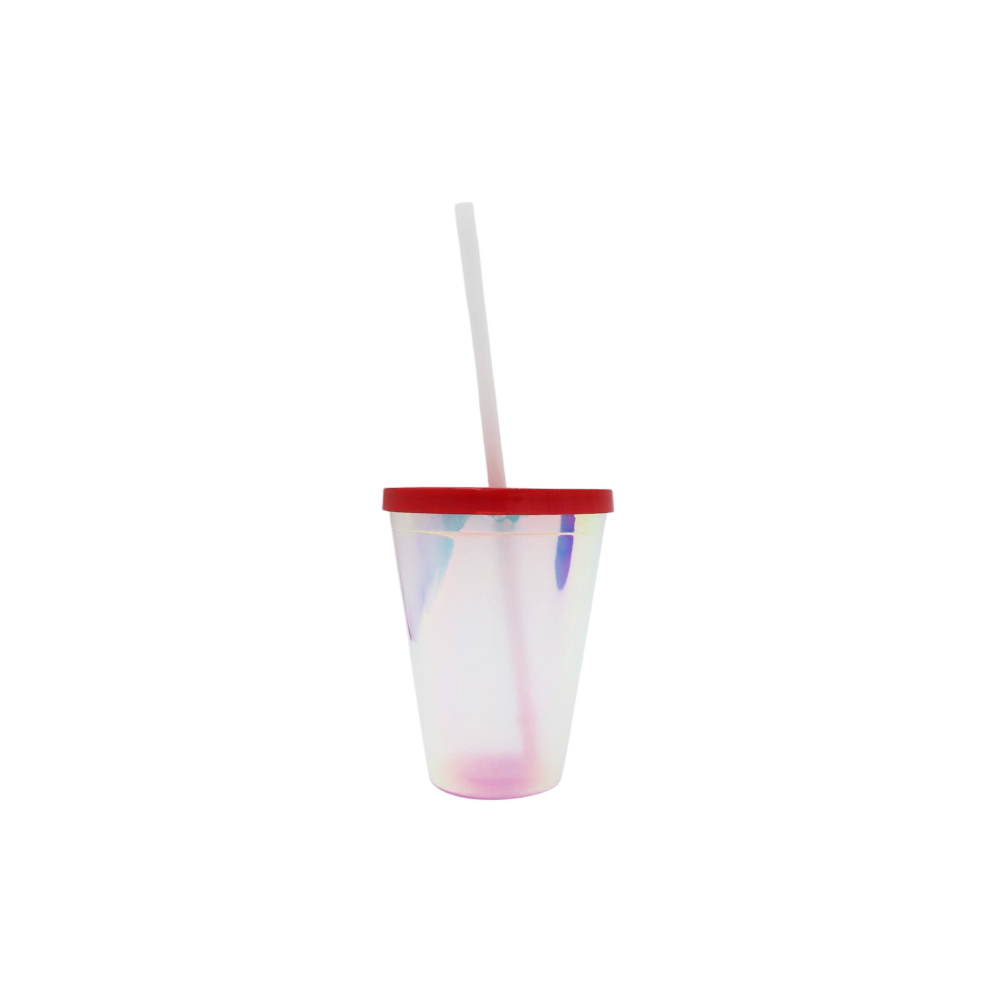 420ml  Hologrpahic Drinking Cup Tumbler with Colour Lid & Straw