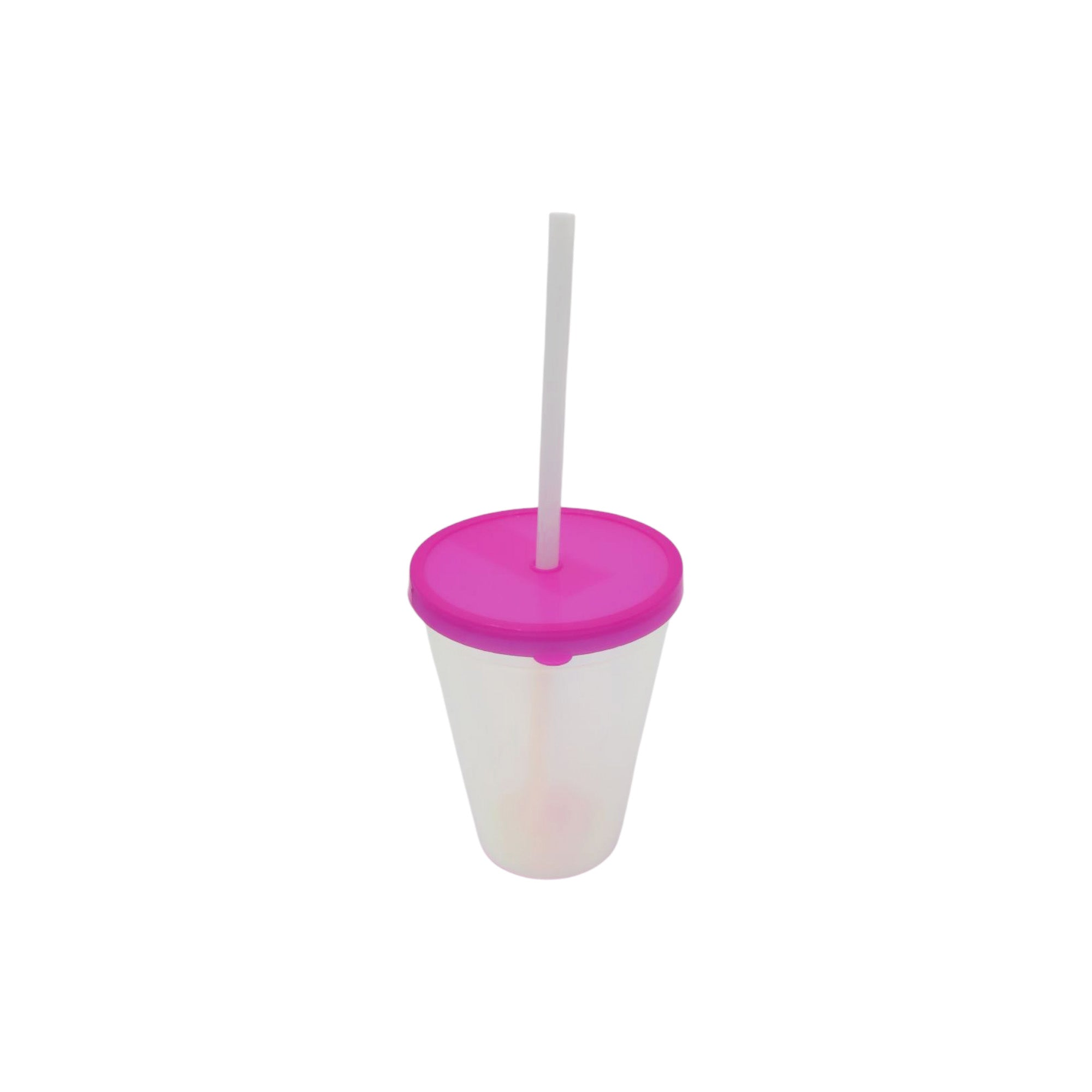 420ml  Hologrpahic Drinking Cup Tumbler with Colour Lid & Straw