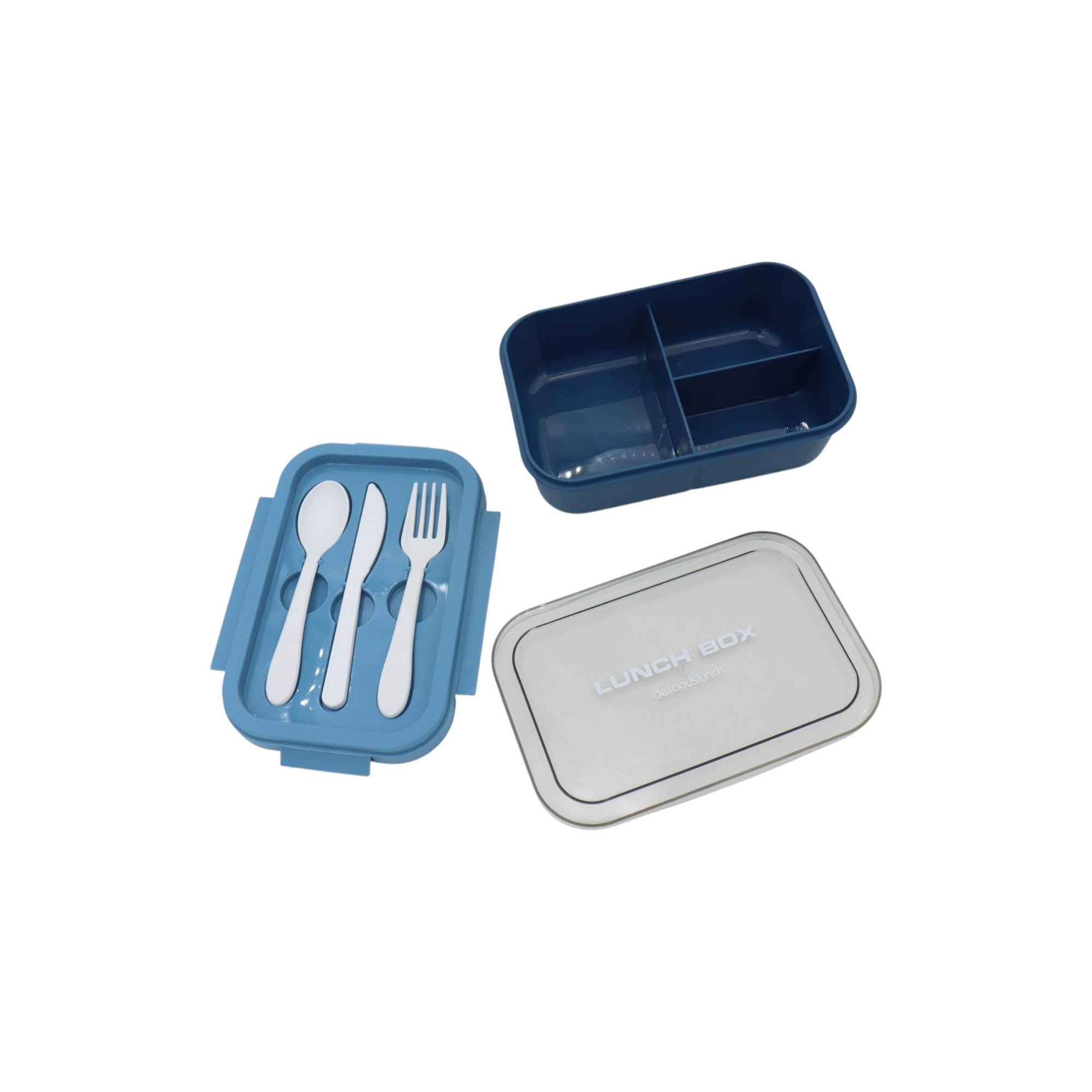 Wonderful Life Lunch Box 3-Compartment with Reusable Utensils 1.25L