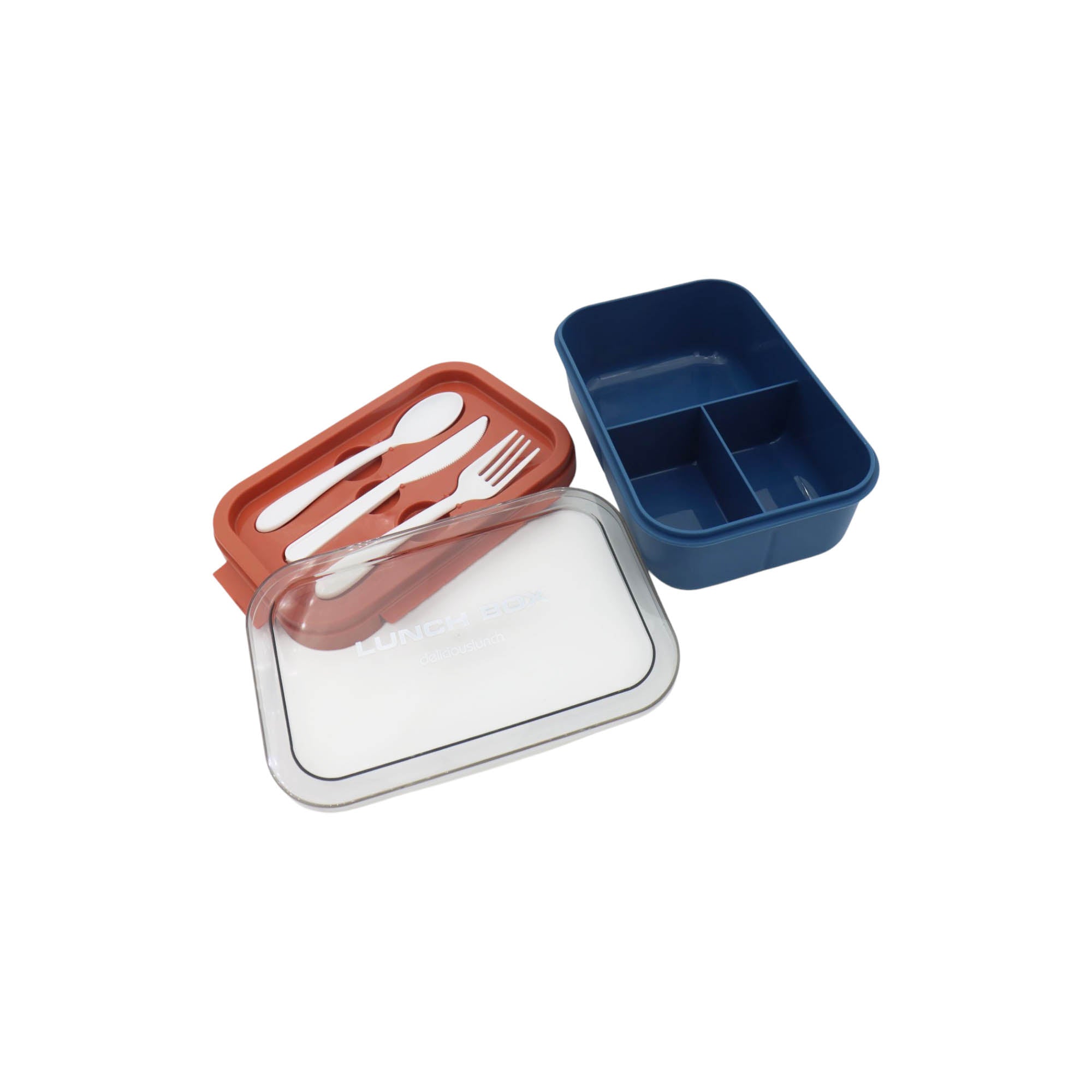 Wonderful Life Lunch Box 3-Compartment with Reusable Utensils 1.25L