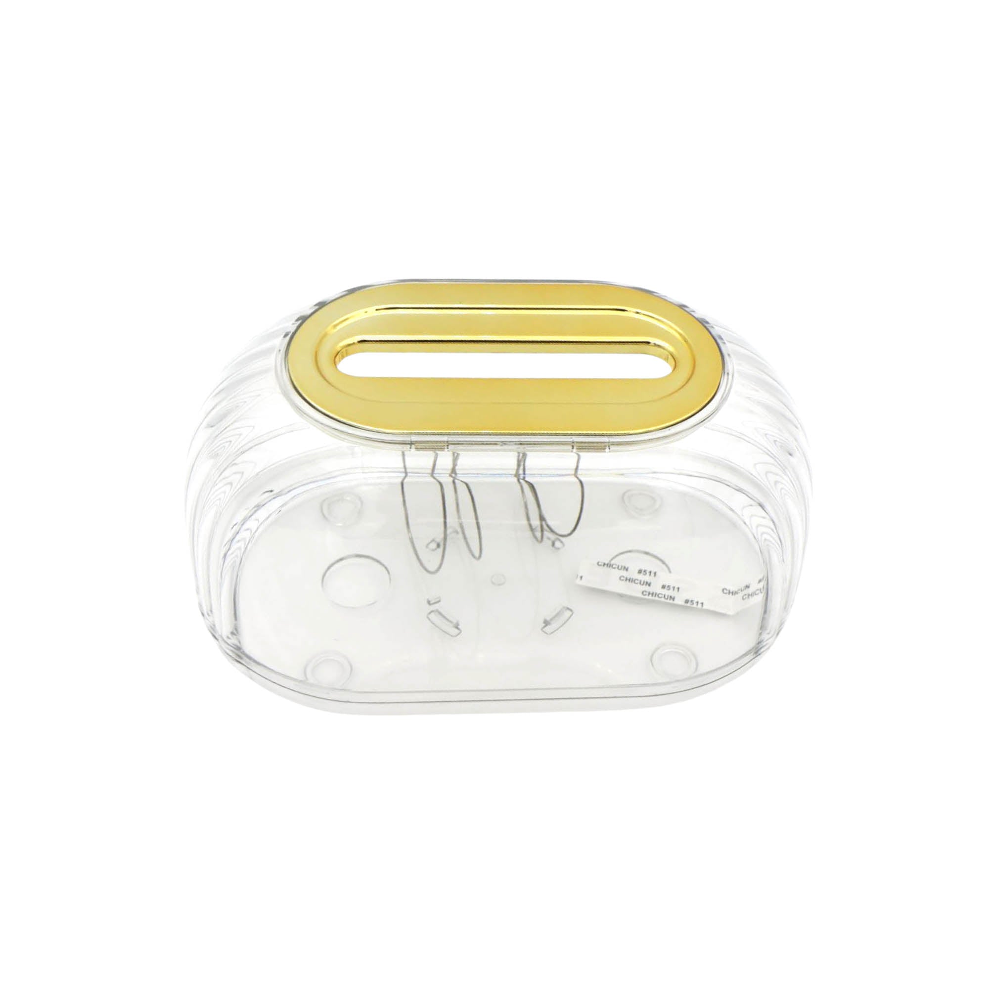 Acrylic Tissue Box Dispenser & Storage Organizer Clear 22x13x10cm Spring-Loaded