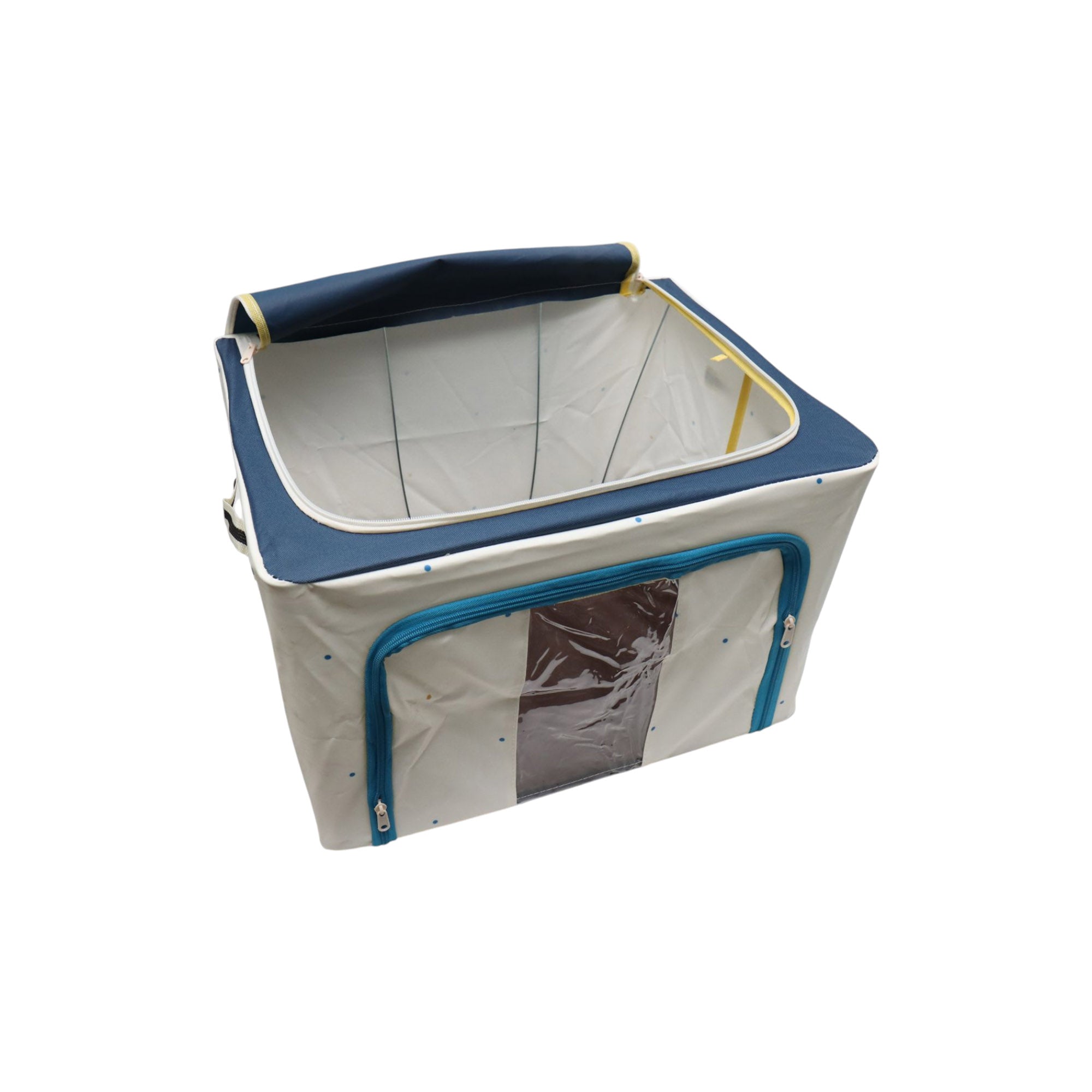 Wardrobe Storage Organiser Box Oxford Material 50x40x33cm Zipper Lid with See-Through Front Panel