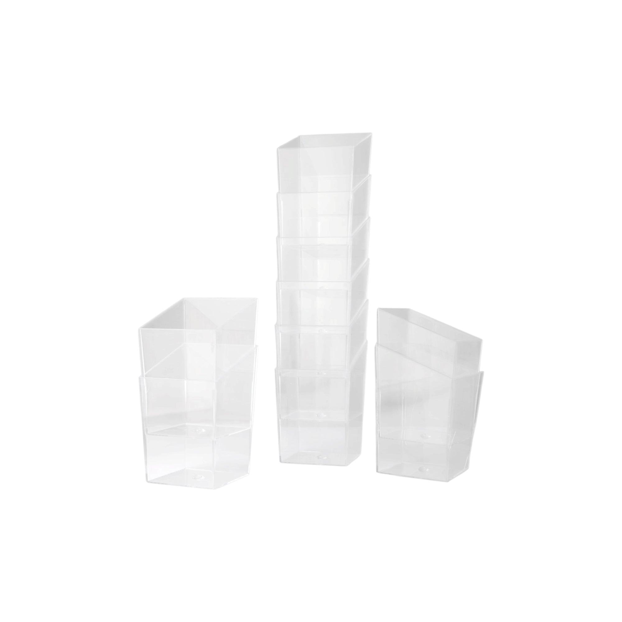Acrylic Square Clear Reusable Plastic Dessert Cups 85ml 10Pcs 4.6x7cm