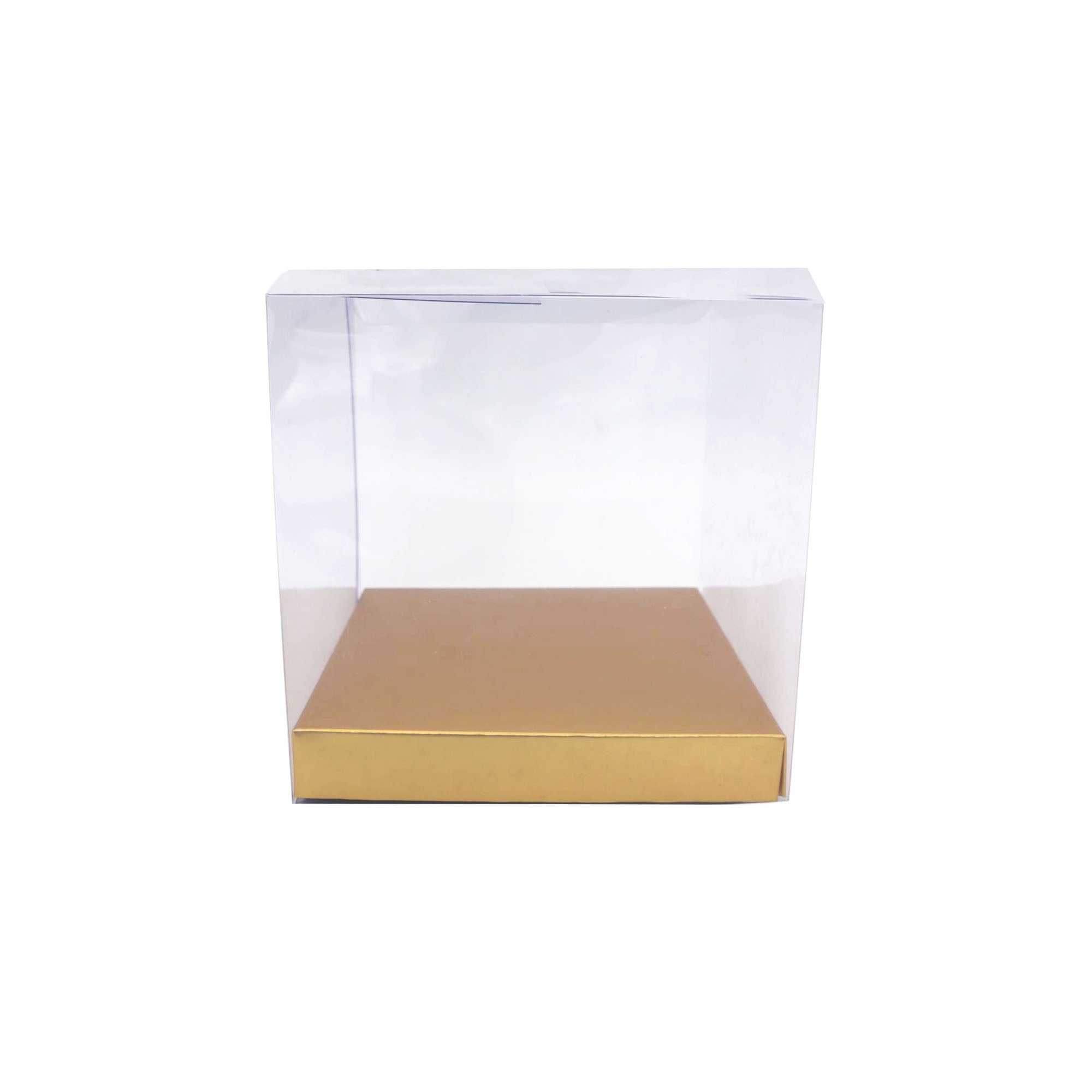 PVC Gift Box Transparent with Gold Cardboard Base