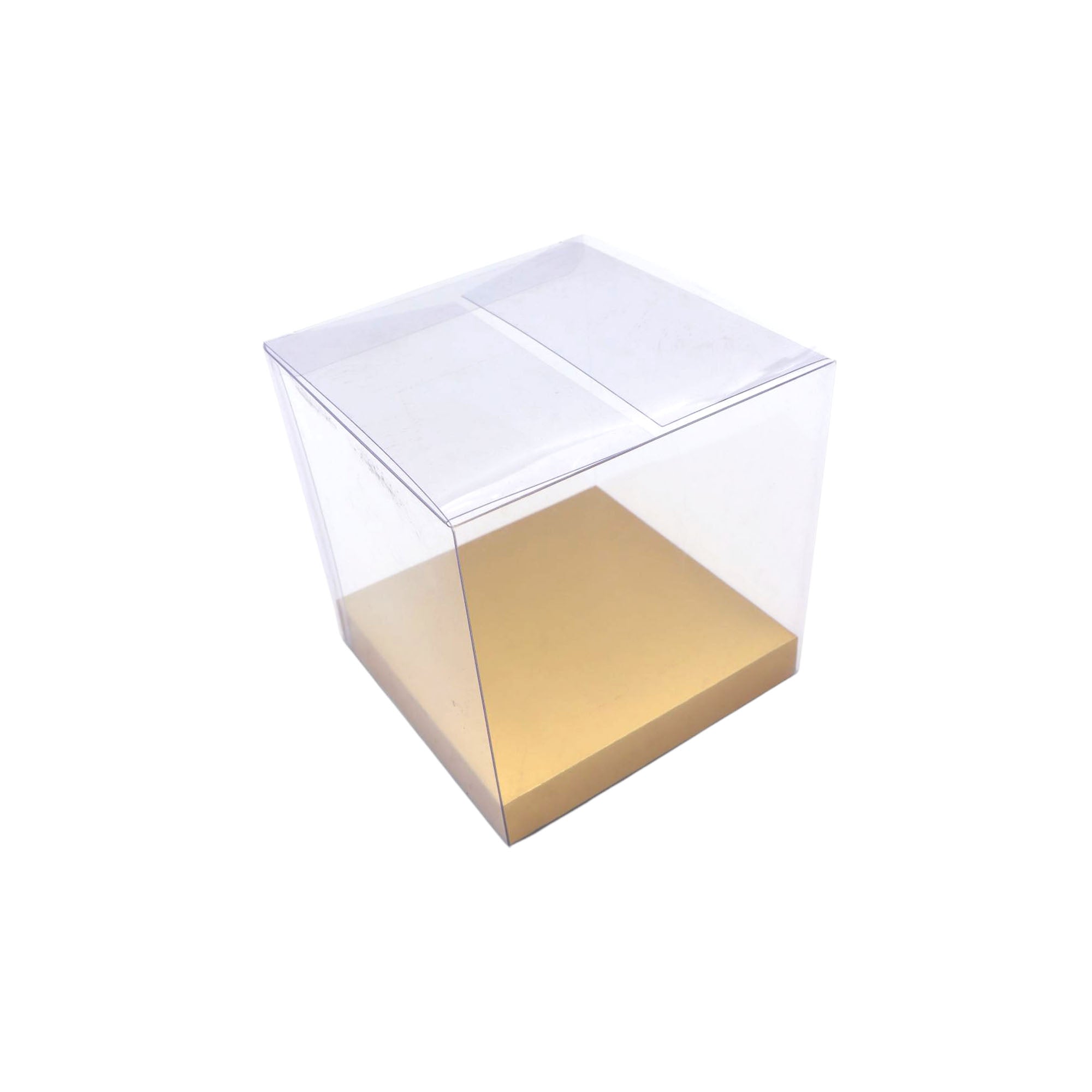 PVC Gift Box Transparent with Gold Cardboard Base