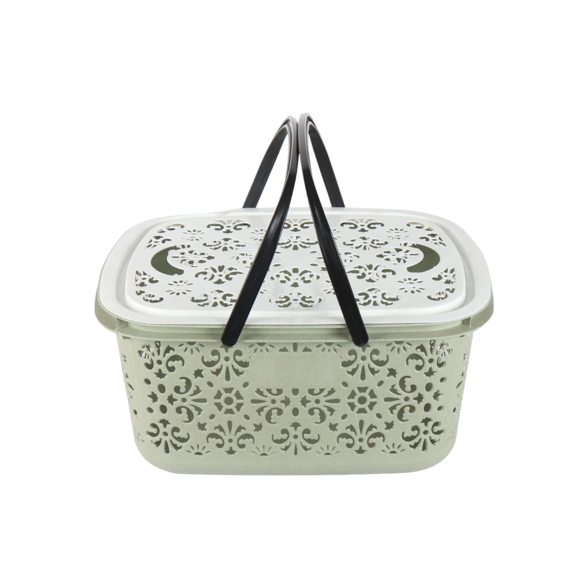 Picnic Basket with Handle and Lid Medium