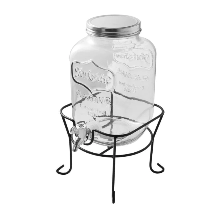 Beverage Dispenser 4L Glass with Tap and Stand 519