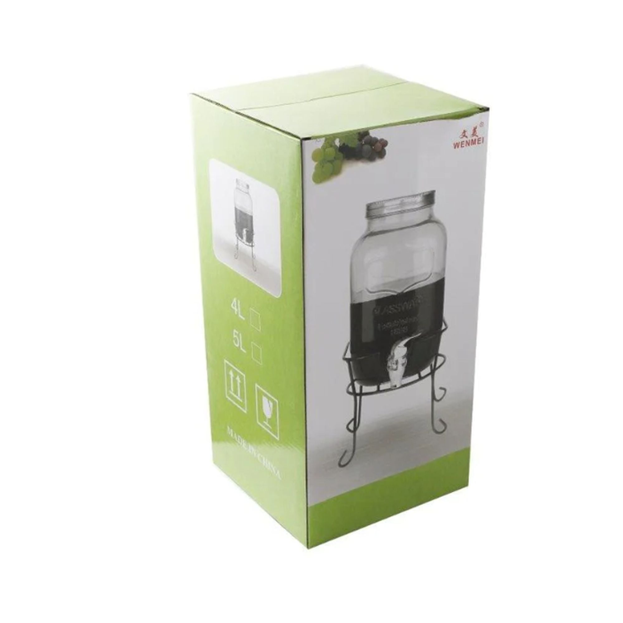 Beverage Dispenser 4L Glass with Tap and Stand 519