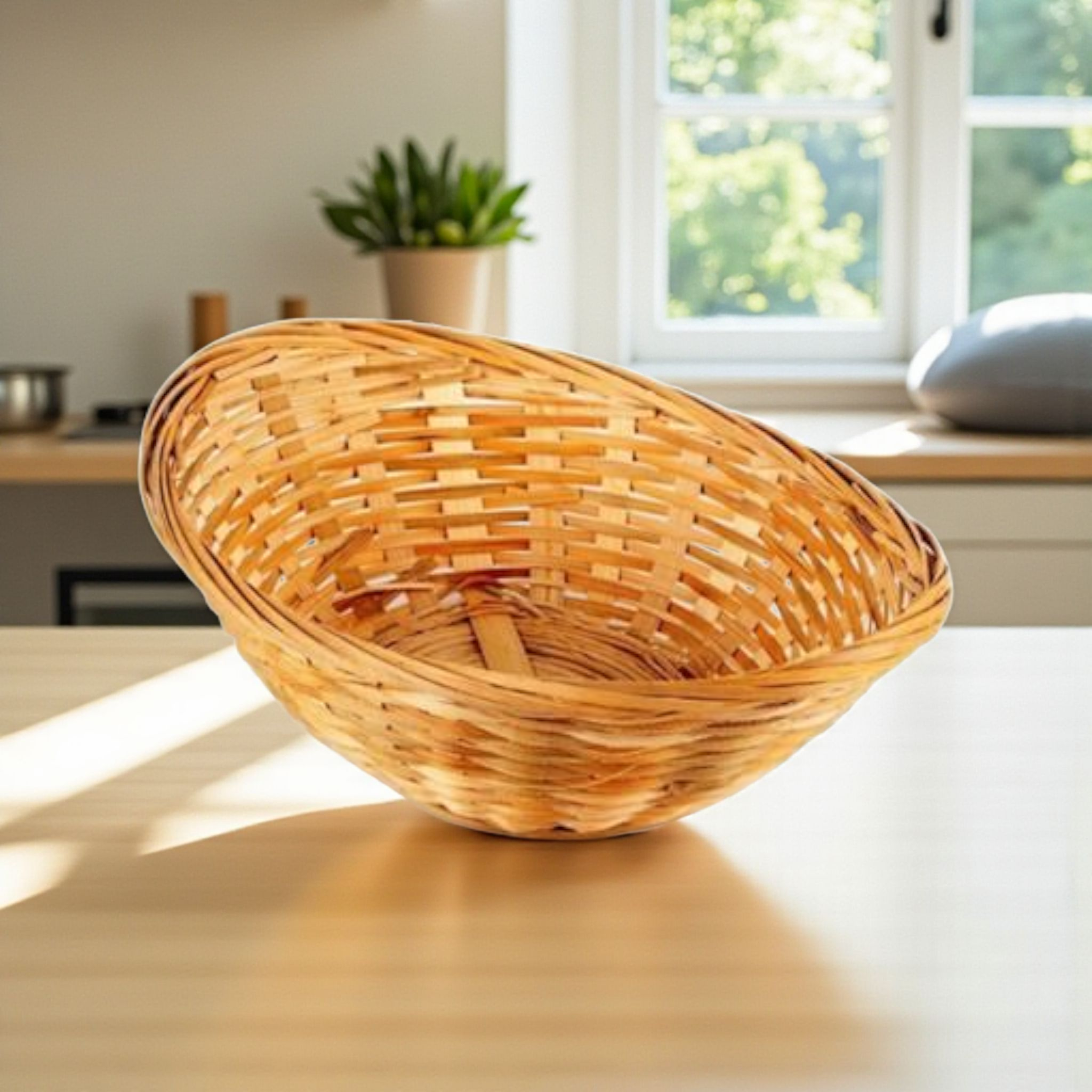 Bamboo Oval Basket Brown 17cm