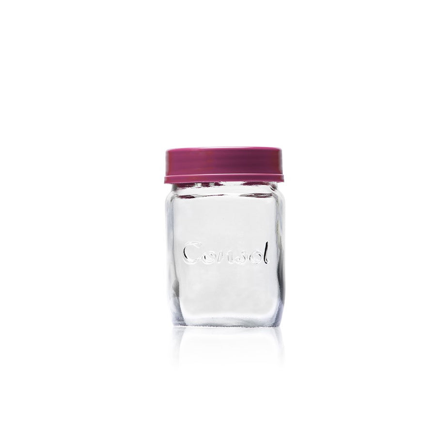Consol 250ml Glass Jar with Assorted Colour Lid 10149