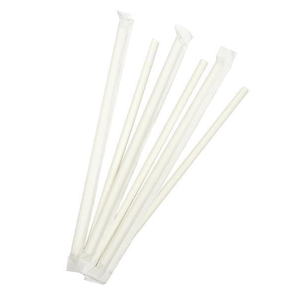 8mm Paper Straws Wrapped Triple Thick 1000pack