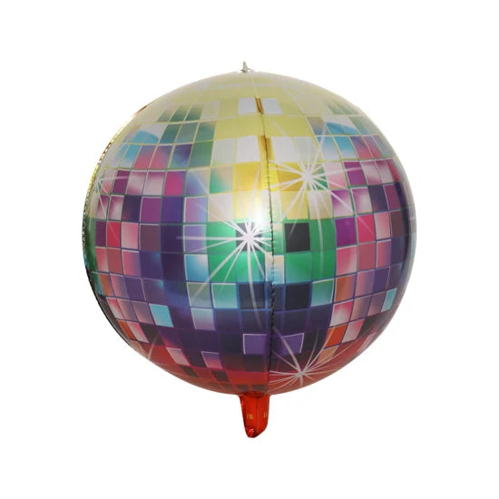 4D Rainbow Multicolor Disco Foil Balloon