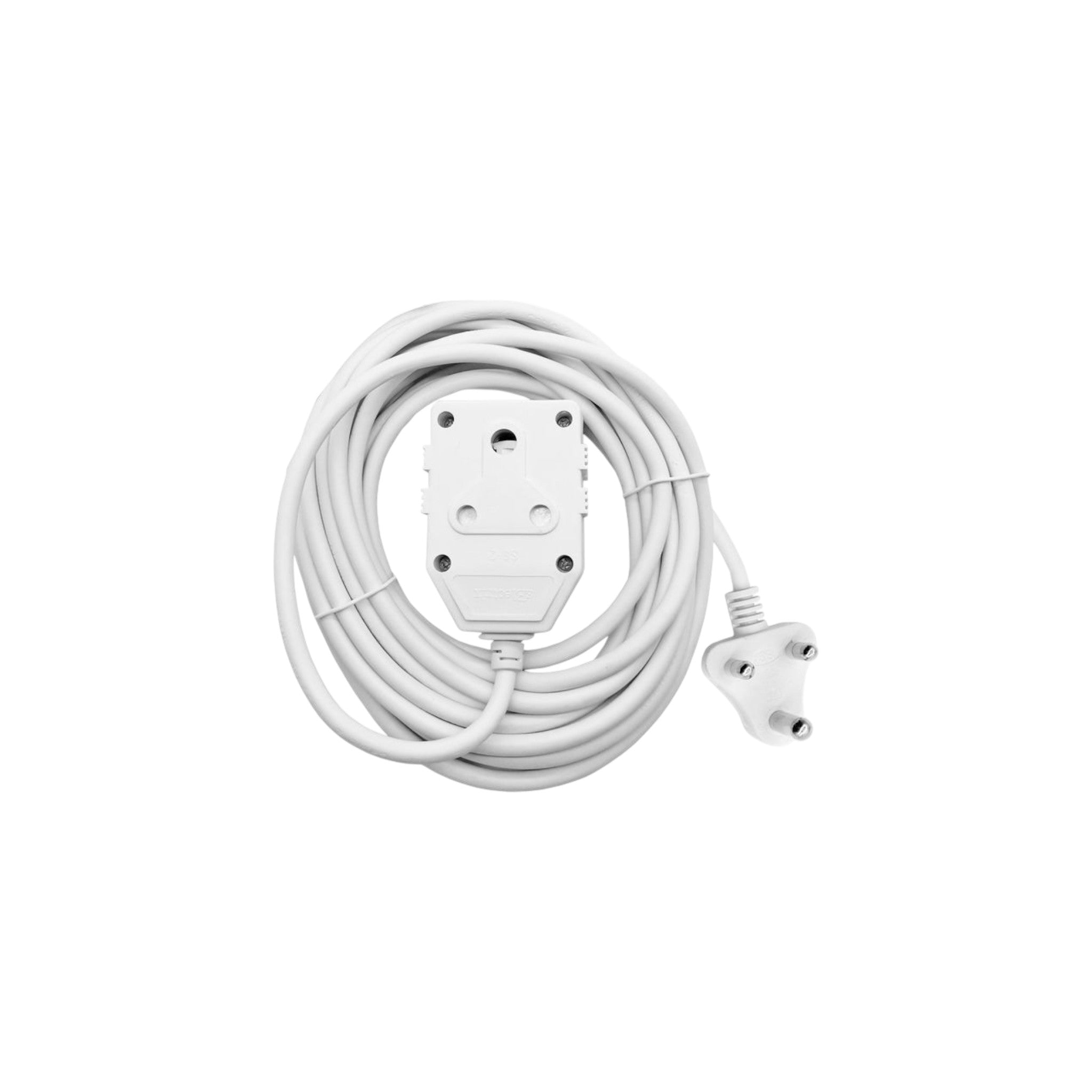 5m 10amp Extension Cord White with Double Coupler