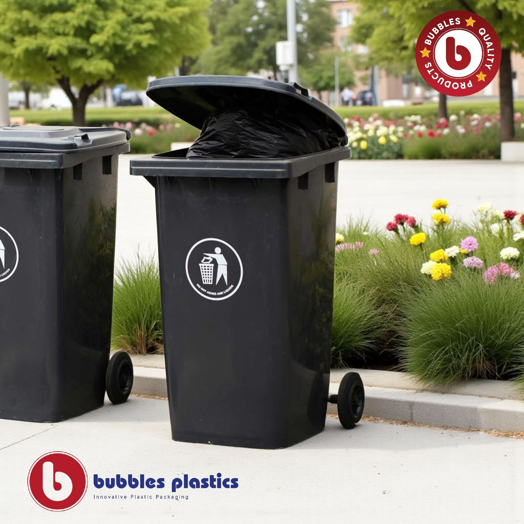 240L Refuse Bags 125x145cm 40microns Recycled Black 20pack