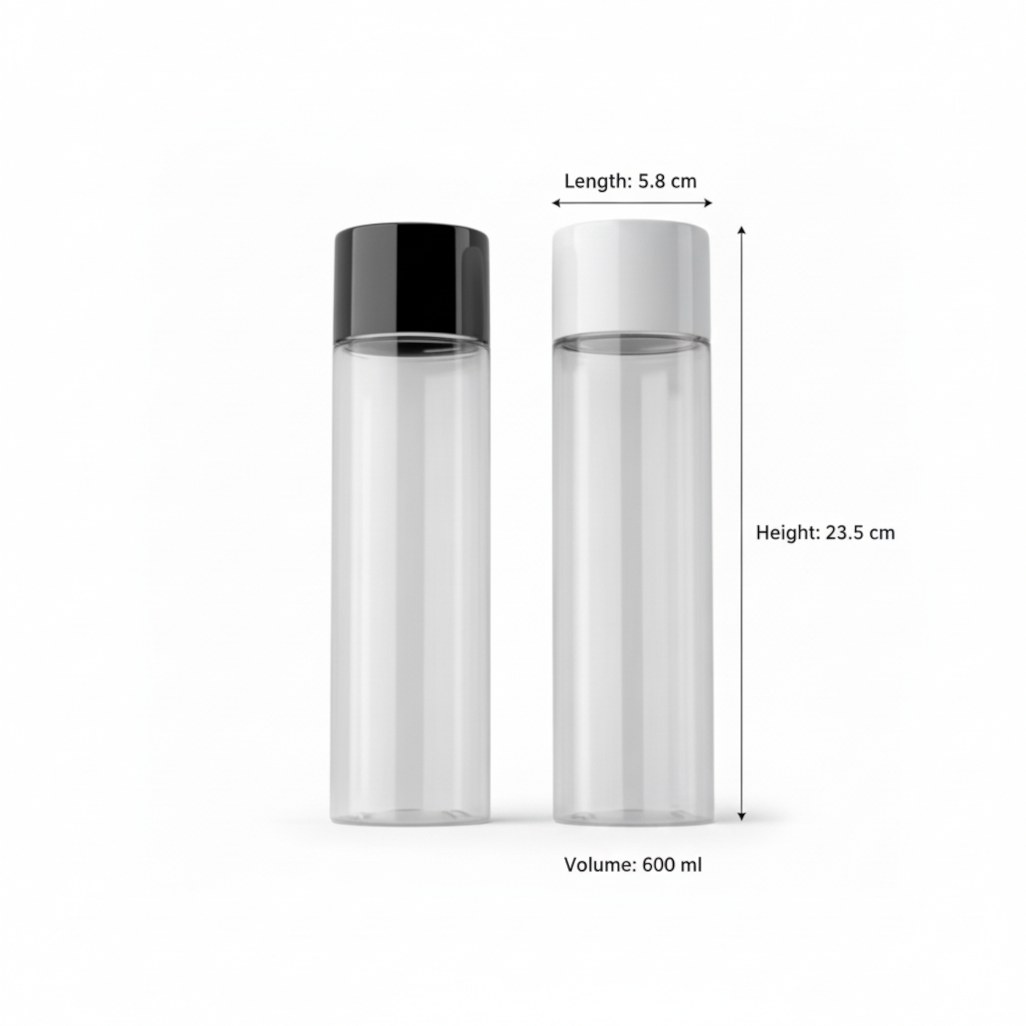 Plastic PET Water Bottle with Lid