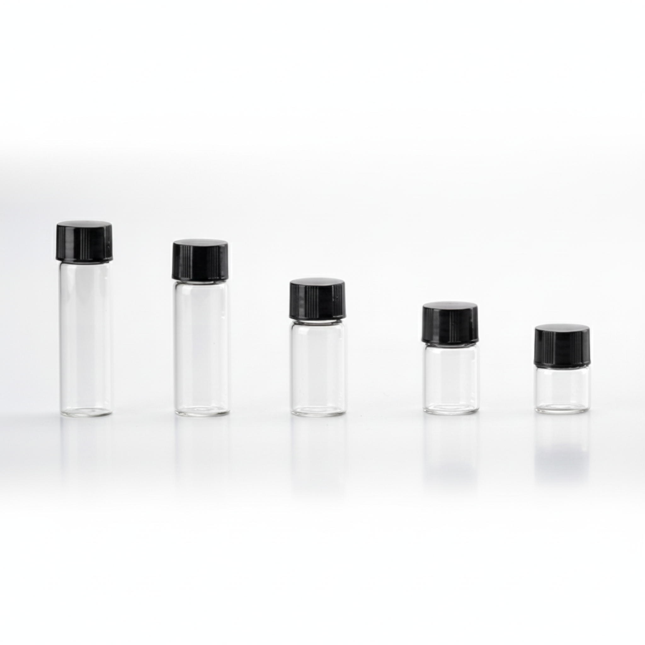 Glass Scintillation Vials Bottle with Black Screw-on Lid