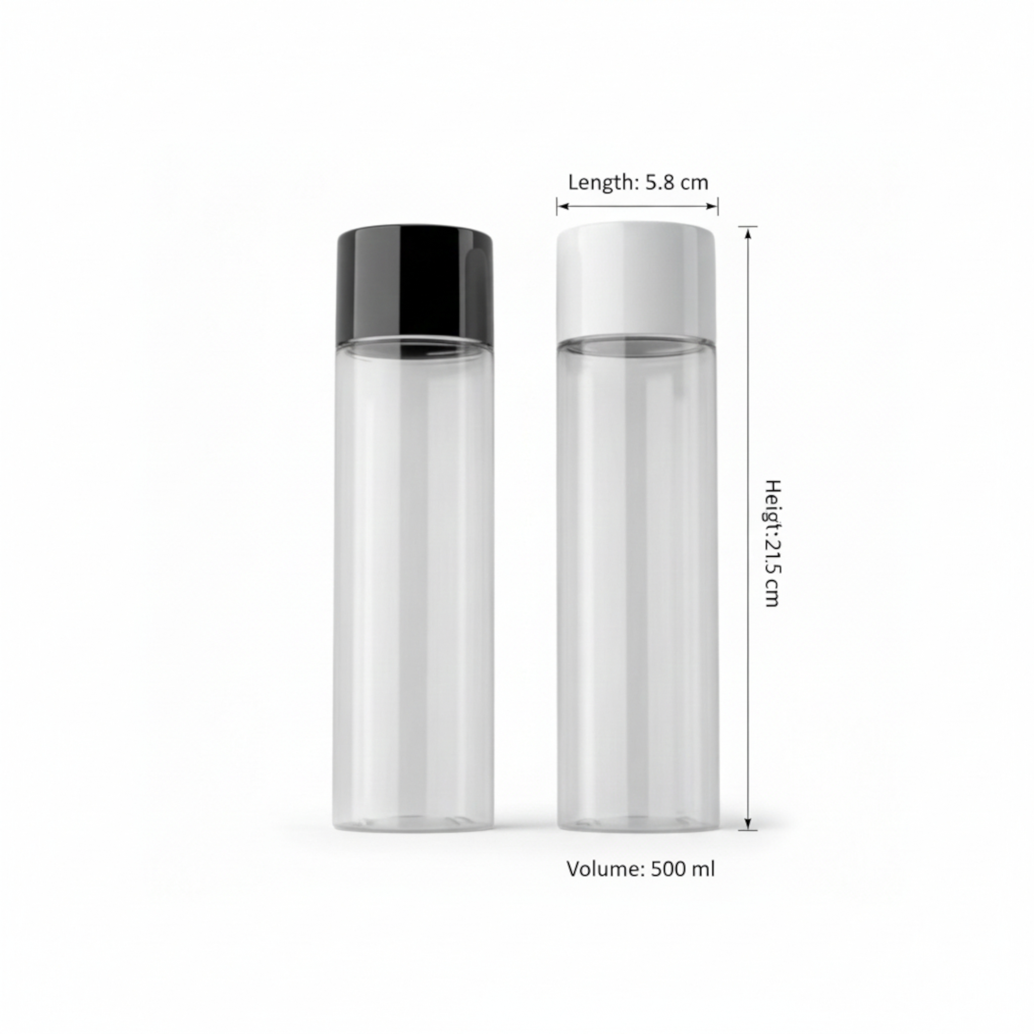Plastic PET Water Bottle with Lid