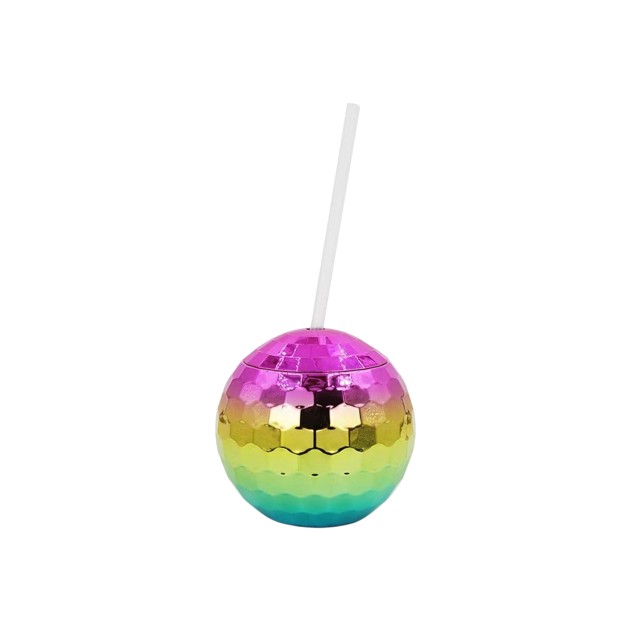 350ml Rainbow Disco Ball Smoothie Cup Tumbler with Straw
