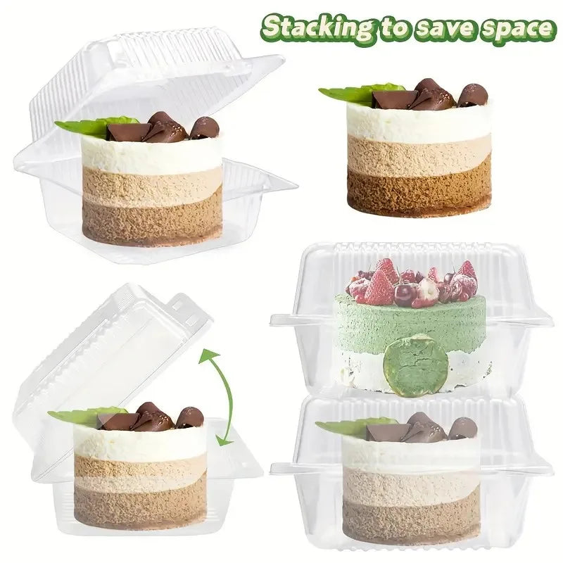 Disposable Takeaway Food Clamshell Storage Container 13x12+8cm - Hinged Flip Lid 10pack