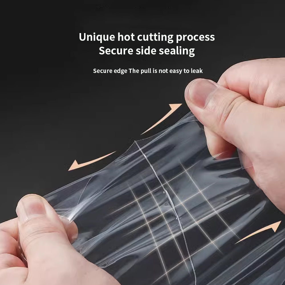 Disposable Bubble Tea-Coffee Plastic Carrier Bag Clear - 12microns 50pcs