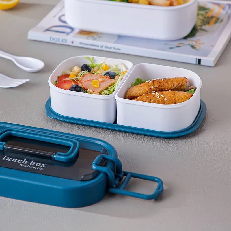 Wonderful Life Stackable Lunch Box Baby-Pink 4 Containers with Spoon & Fork 1000ml