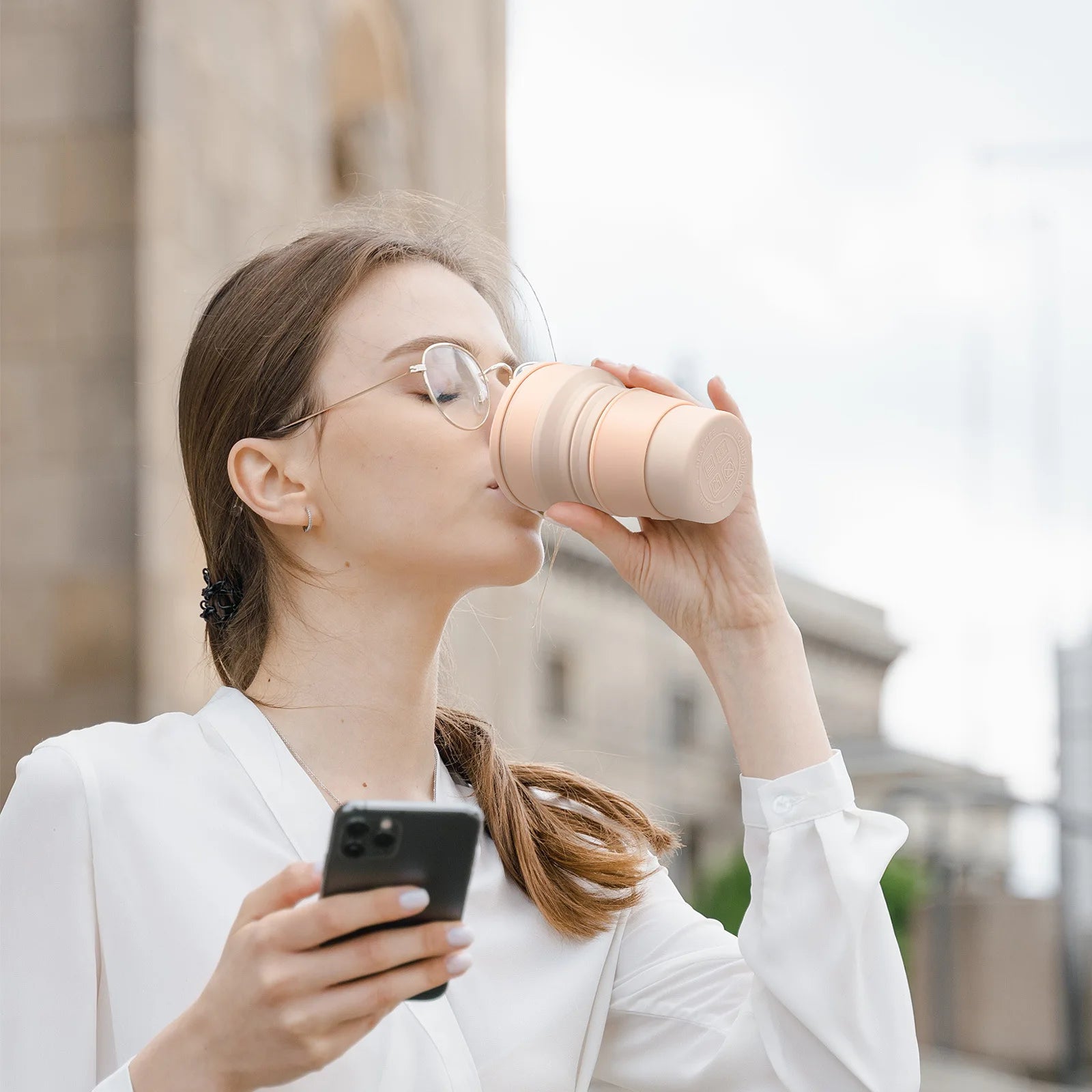 350ml Folding Silicone Travel Drinking Cup 9cm