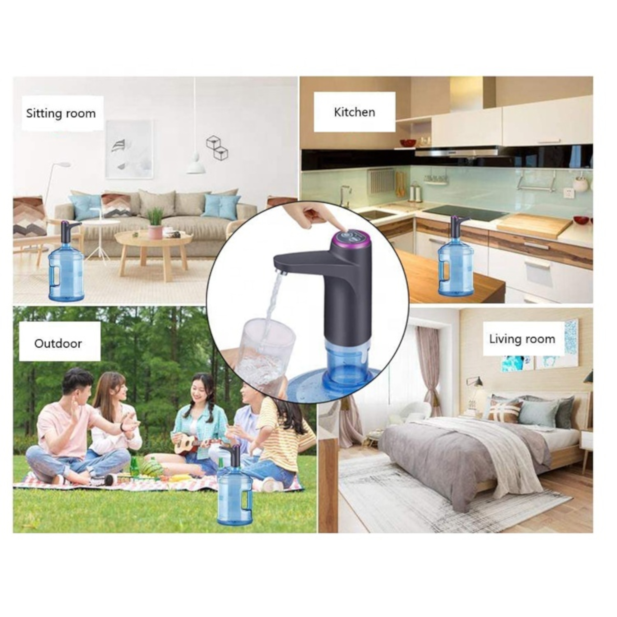 Automatic Touch Intelligent Water Pump with USB Charger 13.5x15cm