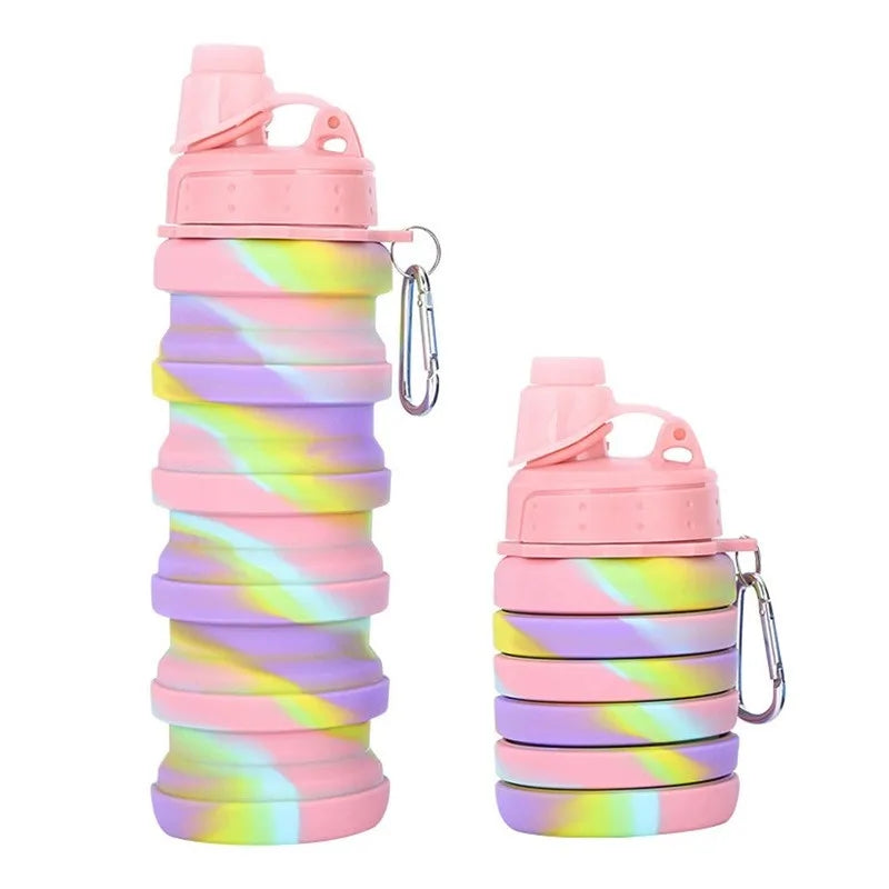 Silicone Collapsible Adjustable Water Drinking Bottle 13.5x7cm