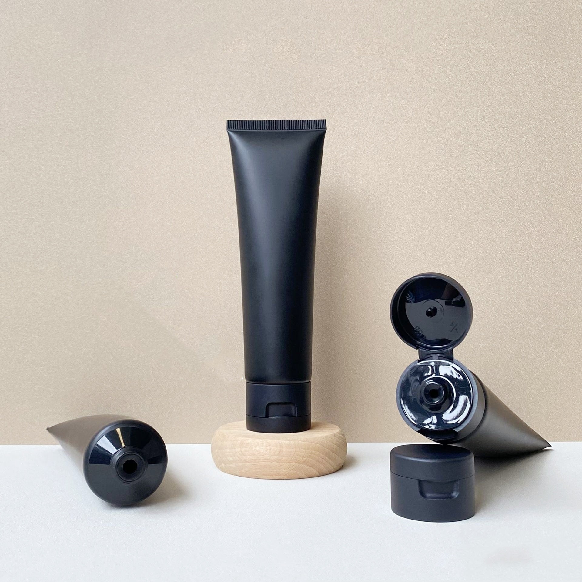 50ml Cosmetic Refillable Cream Tube Gloss Black