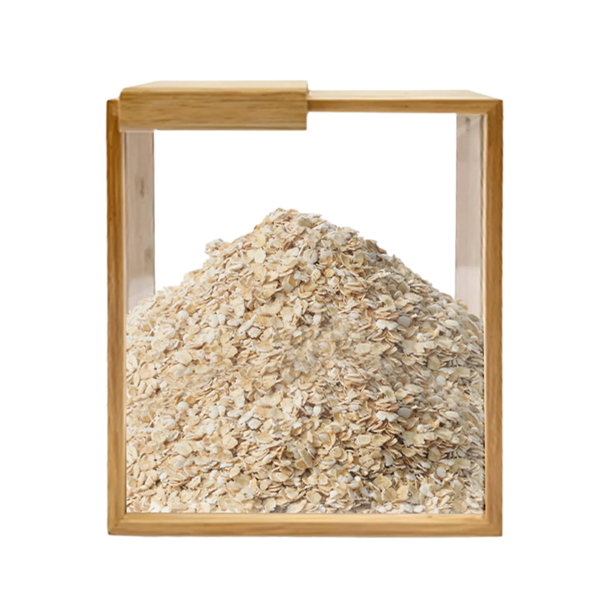 Square Portable Reusable Clear Food Bamboo Kitchen Organizer Container