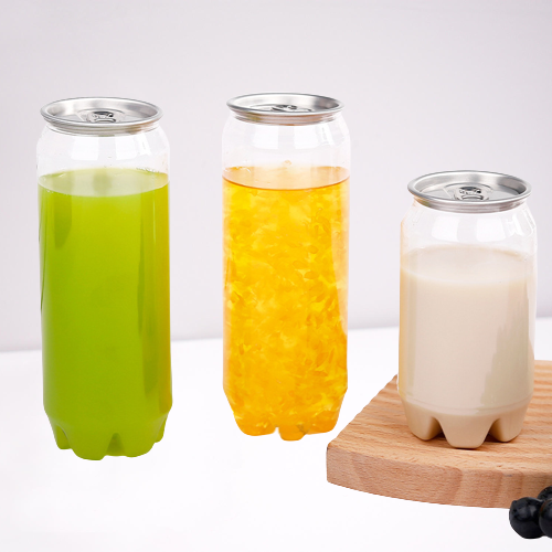 Food Grade Plastic Drinking Clear Can with Aluminium Lid