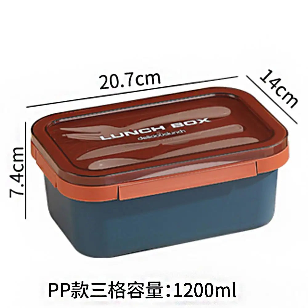 Wonderful Life Lunch Box 3-Compartment with Reusable Utensils 1.25L