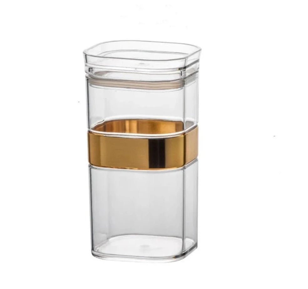 Acrylic Canister Gold Centre Large 33047